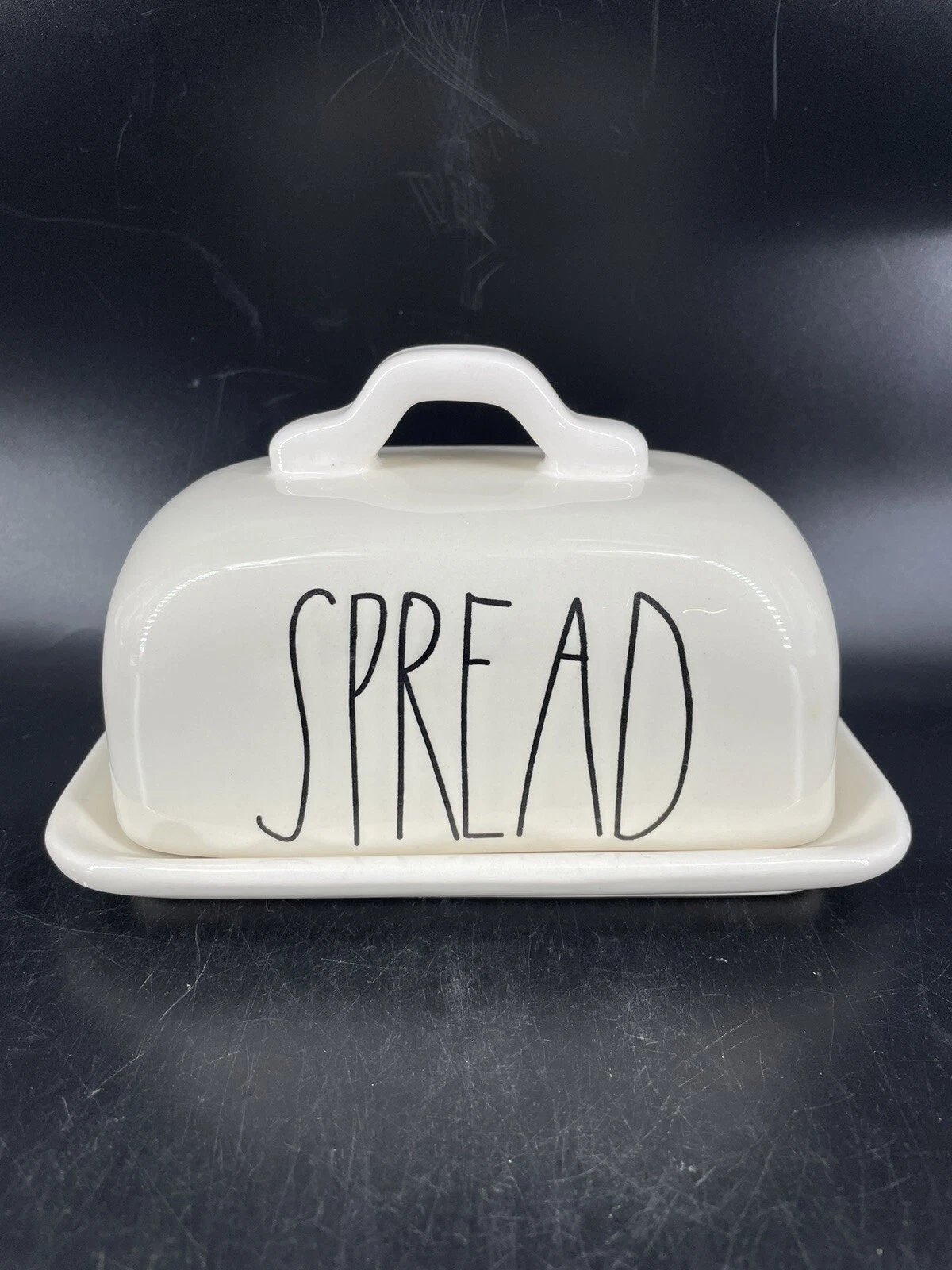 MAGENTA “Spread” Butter Dish W/ Lid “M” Stamp Rare Vintage Early old No Rae Dunn