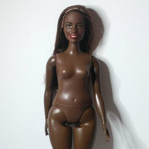 Barbie Mattel African American Curvy Brunette Brown Eyes Nude Doll - Picture 3 of 9