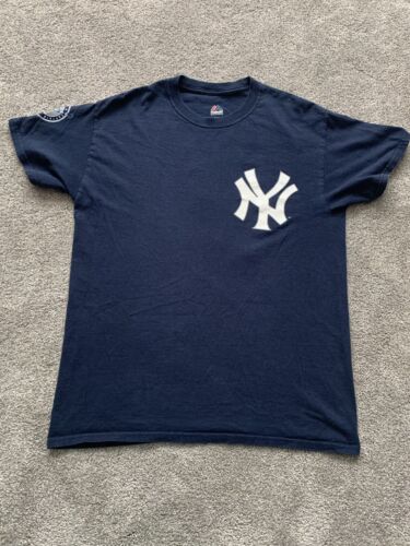 New York Yankees Derek Jeter T-shirt Jersey Majestic Size Medium Captain Y2K - Picture 3 of 8