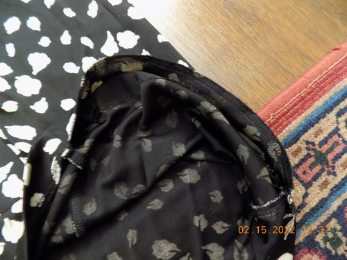 CHRISTIAN DIOR Paris sz 4 Black w Leaves DRESS Slinky Fitted Tie gathered Accent - Picture 9 of 12