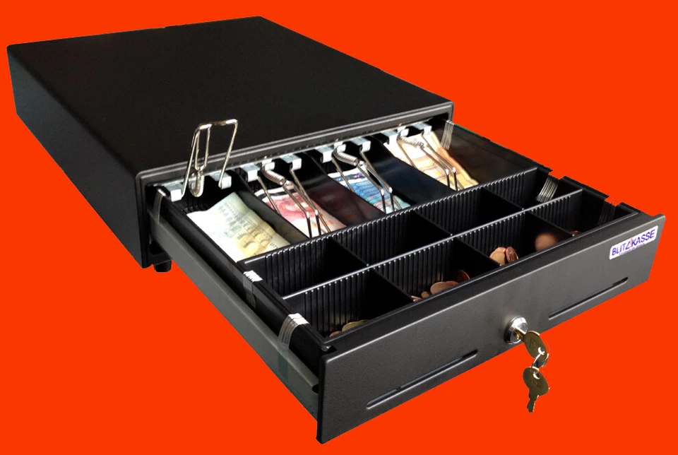 USB KASSENSCHUBLADE KASSENLADE GELDLADE SCHWARZ  iQCash 350USB - Bild 4 von 4