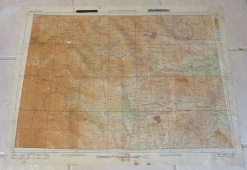 1944 WWII "The HUMP"~Mt OMEI/WEI~2 Sided ARMY Air Force PILOT~Cloth/Silk MAP~(G) - Picture 6 of 12