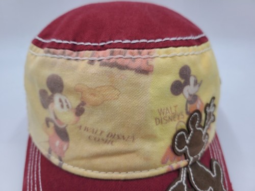 Women Mickey Mouse Walt Disney Parks Cadet Military Army Adjustable Hat Cap Red - Picture 5 of 13