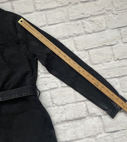 OAT New York Knopfleiste langer Gürtel Damen schwarze Jeansjacke Gr. XS neu mit Etikett - Bild 10 von 11