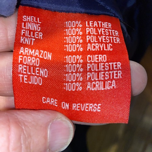 NFL Super Bowl XXXVIII Jacket Suede Leather Blue/ Black Coat Houston XL - Picture 14 of 14