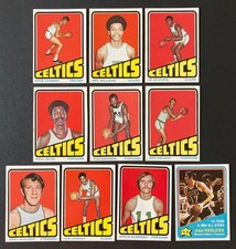 Boston Celtics 1972-73 Topps Complete Team Set (10) - John Havlicek Jo Jo White
