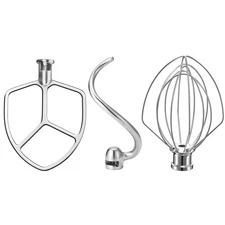 Stainless Steel Stand Mixer Attachments 3-Piece for KitchenAid 5.5-6 Qt Tilt ...