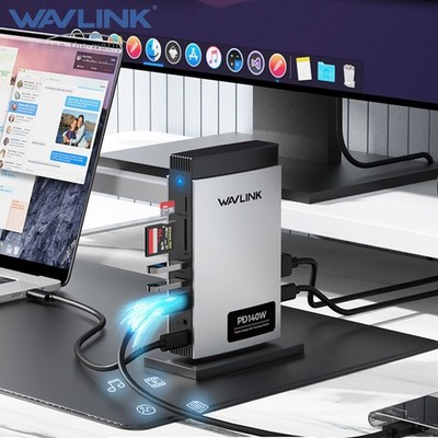 USB C Laptop Docking Station Dual HDMI Hub Triple Monitor Dock for Mac Windows