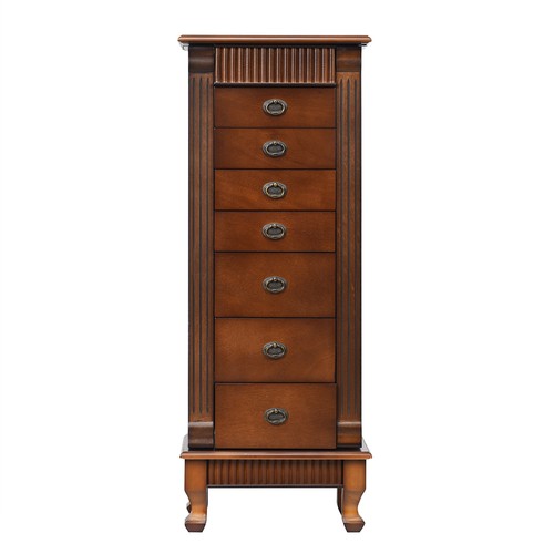 Jewelry Cabinet Armoire Box Storage Chest Stand Organizer Wood Christmas Gift - Picture 10 of 12