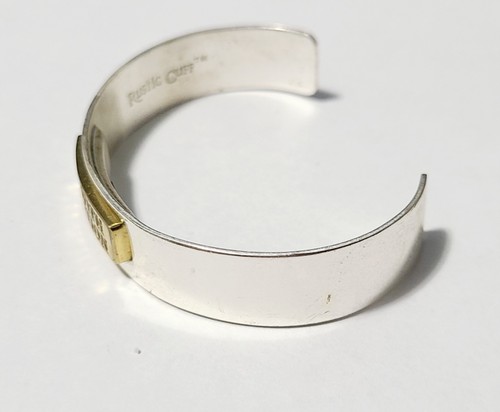 Brazalete Brazalete Rústico 2 Tonos Vivo Con Intención Dorado y Plateado - Imagen 8 de 13