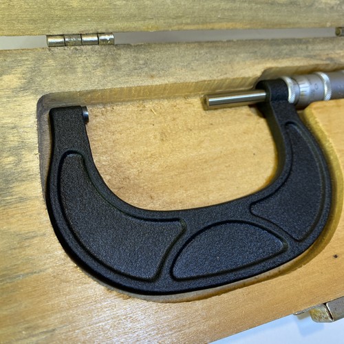 Scherr-Tumico 2-3” Micrometer W/ Wooden Case Machinist Tool - Picture 2 of 7