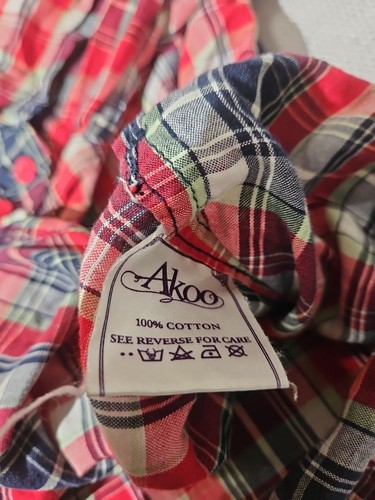 Camisa Akoo Para Hombres 4XL Roja Gunhill Rd Botón a Cuadros Big Shot Grunge Bordada Y2k - Imagen 12 de 18