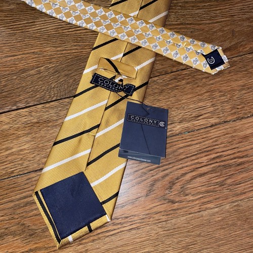 Georgia Tech Tie Lot- NWT Double Stripe Tie and preowned Single Striped 3.75/58 - Picture 4 of 9