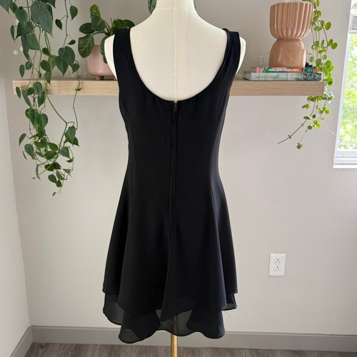 Vintage Little Black Dress Size 6 Fairycore Y2K Sheer Hem Fit and Flare Witchy - Picture 2 of 8