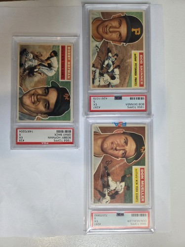 1956 Topps Lot of 4 Graded Cards #28, #136, #241, #297 PSA 5-ALL