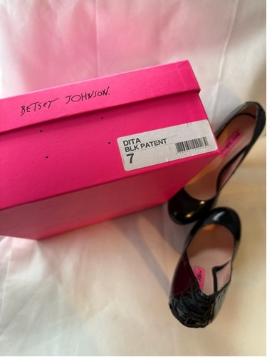 NIB Betsey Johnson Black Patent Leather Corset Dita Platform High Heel Size 7 - Picture 11 of 12