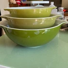 pyrex verde cinderella bowls
