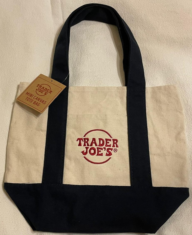 New with Tags! Navy Blue -  Trader Joe's MINI Limited Edition Canvas Tote Bag!