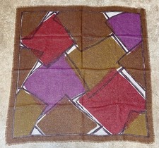 Vintage 1980  s ITALY 31 X 31 Multi Metallic Polyester Square Scarf