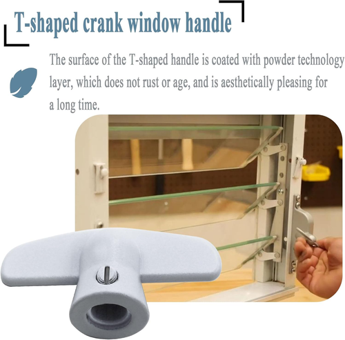 3/8" Spline Size T-Crank Window Handle for Pella Casement Window Crank (White * - Picture 4 of 7