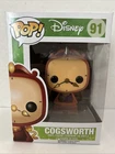 Funko Pop! Disney Beauty and The Beast Cogsworth Vinyl #91 Mint w/Protector