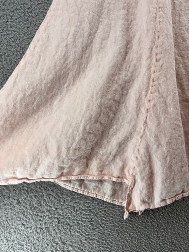 Mosaic Skirt Womens XL Pink Linen Handkerchief Hem Made USA Boho Flowy Vintage - Picture 2 of 11