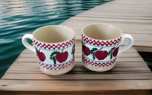 🍎Set 2 Nicholas Mosse Pottery Small Irish Made Ireland Spongeware Mugs Cups Mug