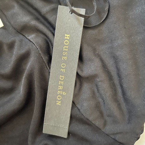 Neu mit Etikett House of Deréon - Vintage Beyoncé schwarzes Seiden-Neckholder-Top Größe L - Bild 7 von 7