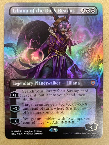MTG 1x FOIL BORDERLESS Liliana of the Dark Realms 78 Commander Bloomburrow x1 NM