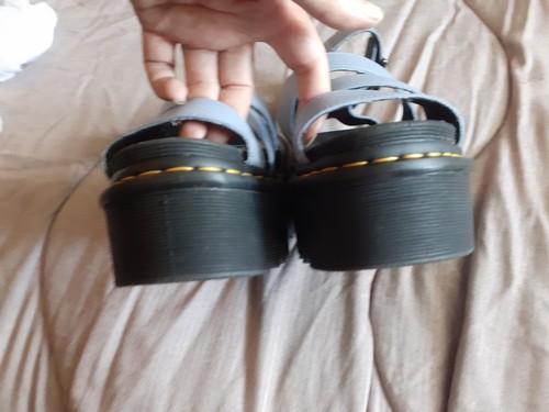 FAB Worn Once! Genuine! DR. MARTENS 'Blaire Quad' Baby Blue Leather Sandals UK5 - Picture 17 of 19