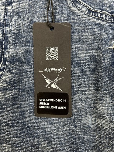 Ed Hardy Heart Dagger Cargo Skirt Light Wash, Womens Size 26, Brand New - Picture 6 of 8