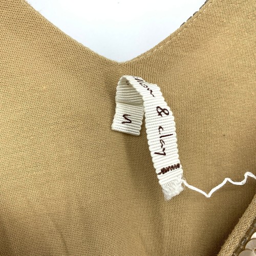 Willow & Clay Sequined Beaded Mini Dress Womens Size Small Tan V-Neck Sleeveless - Picture 5 of 6
