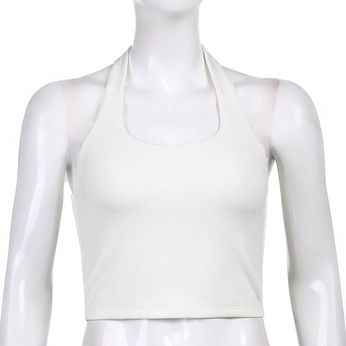 New Fashion Vest Women Sleeveless Slim Fit Summer Halter Knit Ladies Tee - Picture 11 of 24