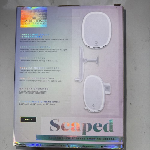 Impressions Vanity Company - Scaped Tri-Tone LED Fogless Shaving Mirror