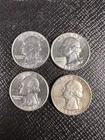 1961, 1963, 1964 90% silver washington quarters LOT OF 4 $1 face value 0992