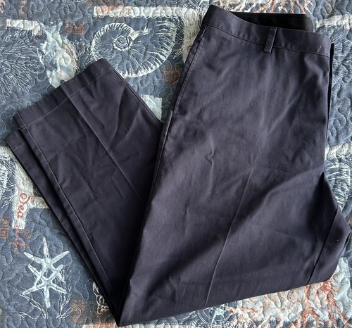 LL Bean Chinohose Herren 38 x 29 marineblau klassische Passform flache Vorderseite geknöpfte Gesäßtaschen