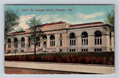 Columbus OH-Ohio The Carnegie Library Vintage c1912 Postkarte Standard Post PC - Bild 1 von 2