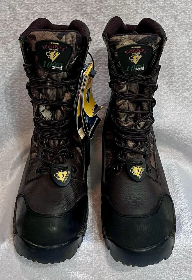 NWT Herman Survivors Mossy Oak Camo 1000g Thinsulate Waterproof Boots Mens 8.5W - Image 3 of 4