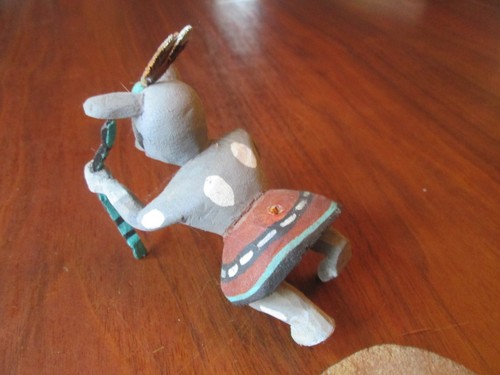 Vintage Indianer Tewa Hopi Krieger Maus Kachina Puppe signiert Gaylene Tungovia - Bild 7 von 12