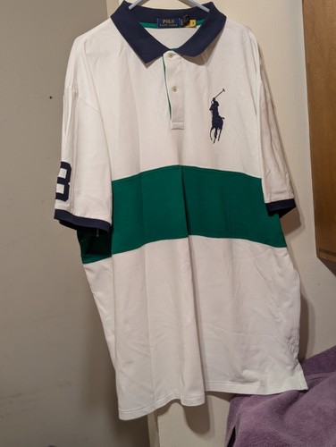 POLO DE ALTA CALIDAD DE RALPH LAUREN SS POLO 3XLT NUEVO CON ETIQUETAS BLANCO MU BIG PONY GRANDE/ALTO - Imagen 15 de 24