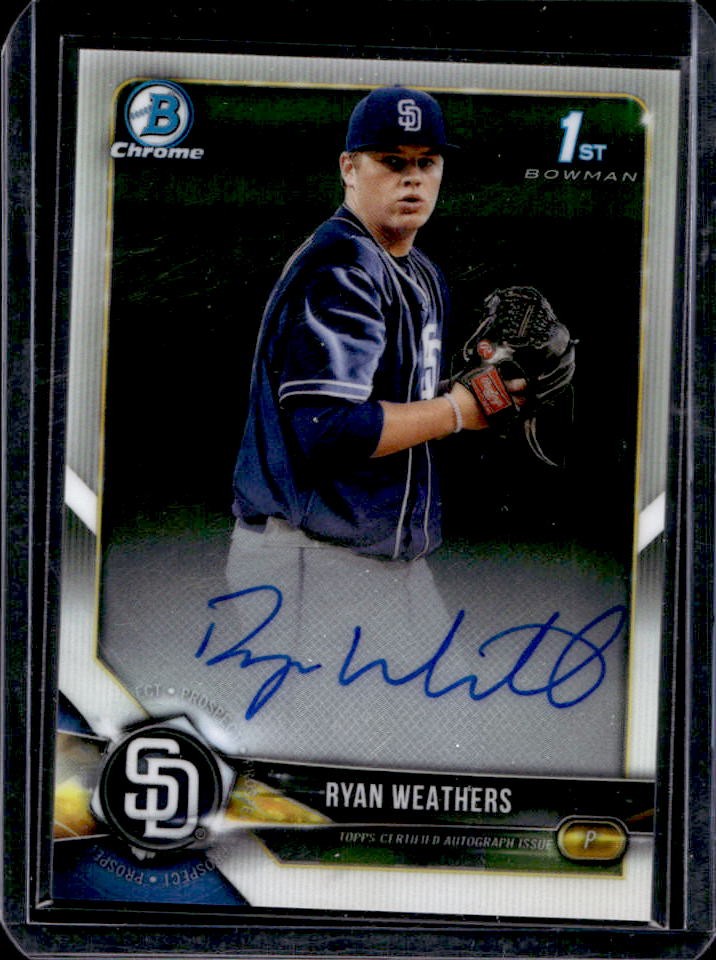 2018 Bowman Draft Ryan Weathers Chrome Auto #CDA-RW Padres