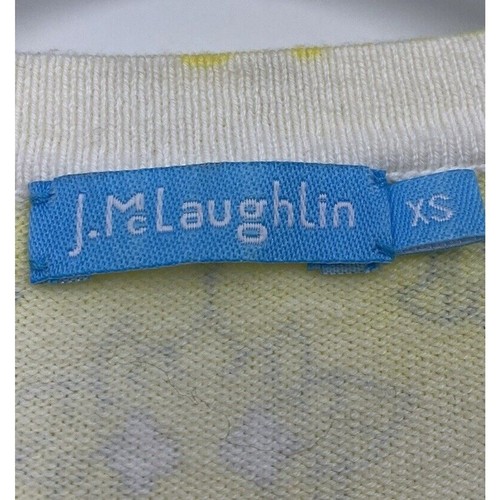 J McLaughlin Button up Cardigan size XS Bright Yellow Paisley - Imagen 6 de 10