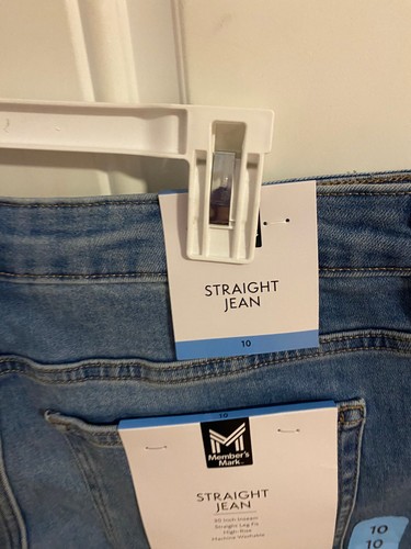 BRANDNEU DAMENGRÖSSE 10 MEMBER'S MARK MITTLERE WASCHUNG GERADES BEIN JEANS - Bild 8 von 10