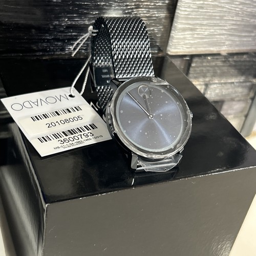 BRANDNEU Movado Bold Herren Marineblau Edelstahl Mesh Band Uhr 3600793 - Bild 6 von 7