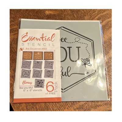 Essential Stencil Bee Collection 2023 6 Pack 6'' x 6'' Stencils Bees Theme