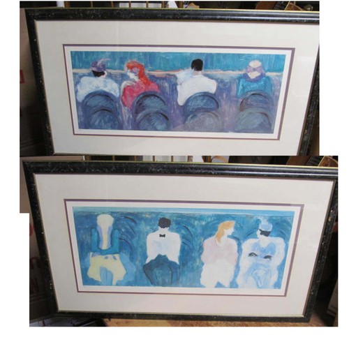 Barbara A. Wood Lithographs Signed and Numbered Act I & Act II Theater Scene