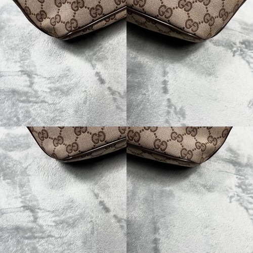 GUCCI 039.1103.2123 GG Accesorio Bolsa Bolso de Mano Beige Marrón Cuero de Japón - Imagen 8 de 24