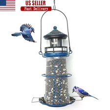 Nautical Lighthouse Bird Feeder Solar Light Hanging Wild Bird Attractant New