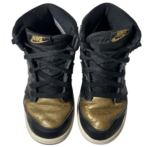 Nike TD Toddler Air Jordan 1 Retro High OG Black Gold Shoes FD1413-071 Size 10C - Picture 6 of 14