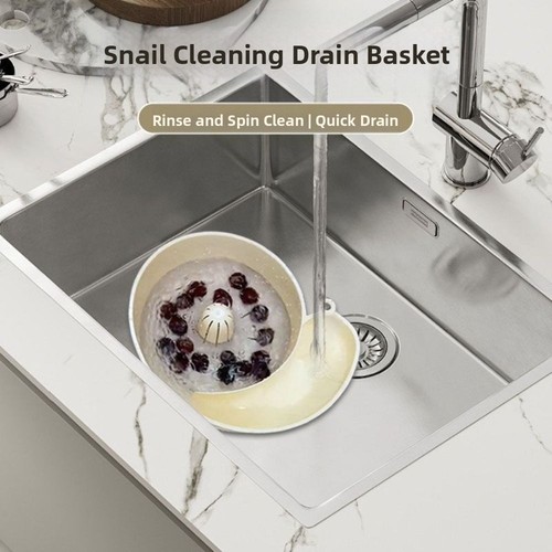 Cesta escurridora de frutas con forma de caracol rotación automática lavabo limpio creativo - Imagen 7 de 16
